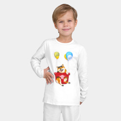 Детская пижама с лонгсливом хлопок Сиба летит на шариках - фото 2