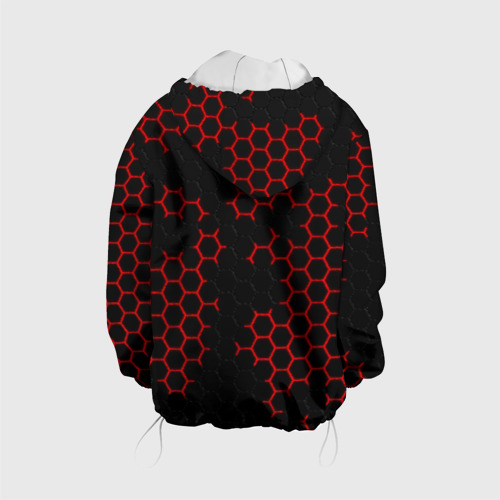 Детская куртка 3D Нанокостюм Black and Red Hexagon Гексагоны, цвет белый - фото 2