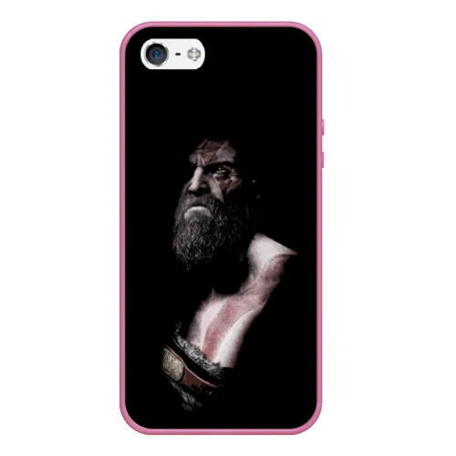 Чехол для iPhone 5/5S матовый Кратос Kratos, цвет малиновый