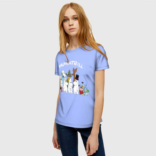 Женская футболка 3D Семья Муми, цвет 3D печать - фото 3