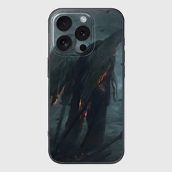 Чехол для iPhone 16 Pro силиконовый с защитой камеры Leos Падший Ангел Одиночества