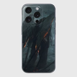 Чехол для iPhone 15 Pro силиконовый с защитой камеры Leos Падший Ангел Одиночества