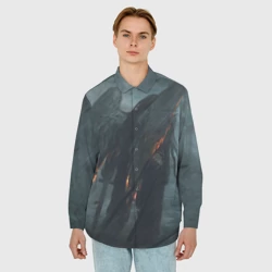 Мужская рубашка oversize 3D Leos Падший Ангел Одиночества - фото 2