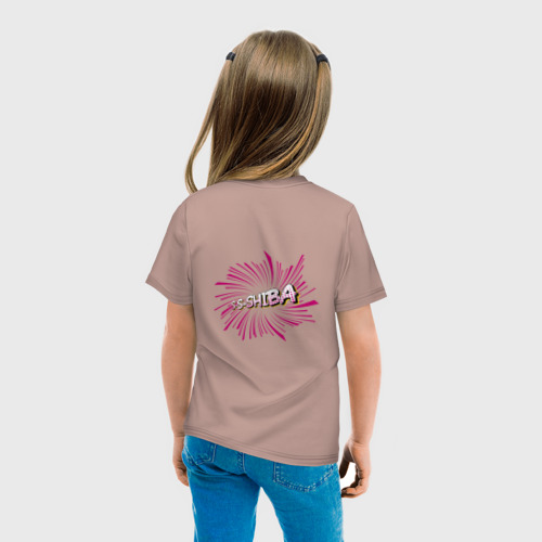 Детская футболка хлопок Сиба c банданой и уткой на голове, цвет пыльно-розовый - фото 6