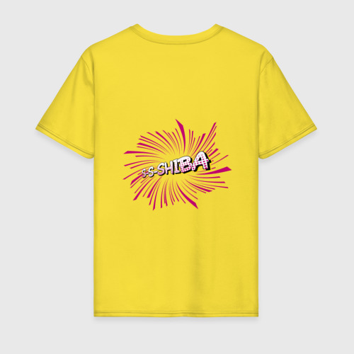 Мужская футболка хлопок Сиба c банданой и уткой на голове, цвет желтый - фото 2