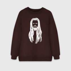 Женский свитшот oversize без начеса хлопок Leos Hellscream белые дреды