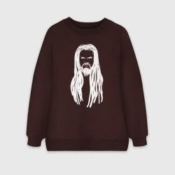 Женский свитшот oversize без начеса хлопок Leos Hellscream белые дреды