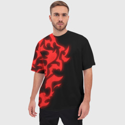 Мужская футболка oversize 3D Красный щит проклятый - фото 2