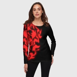 Женский лонгслив 3D Красный щит проклятый - фото 2