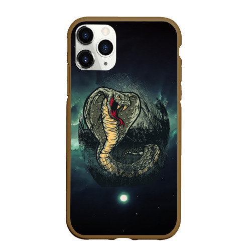 Чехол для iPhone 11 Pro Max матовый с принтом Большая ядовитая  змея, вид спереди #2