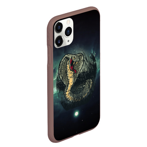 Чехол для iPhone 11 Pro Max матовый с принтом Большая ядовитая  змея, вид сбоку #3