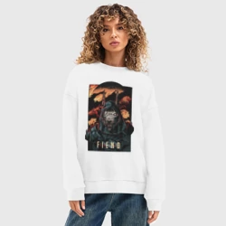 Женский свитшот oversize без начеса хлопок FIEND - Curse Of Anubis  - фото 2