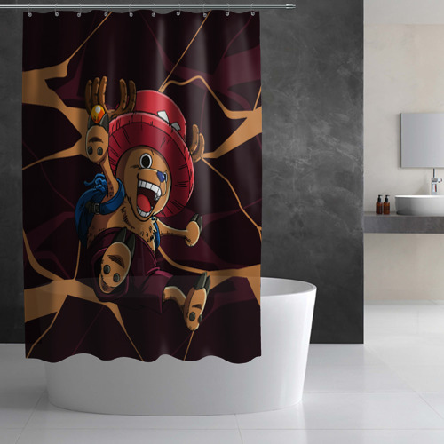 Штора 3D для ванной Тони Тони Чоппер в прыжке - фото 3