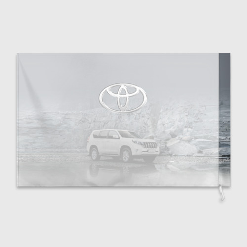 Флаг 3D Toyota Land Cruiser на фоне скалы - фото 2