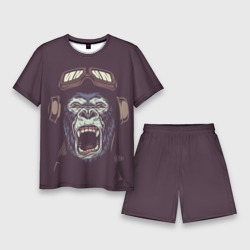 Мужской костюм с шортами 3D Орущая горилла