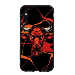 Чехол для iPhone XS Max матовый Голова красного быка