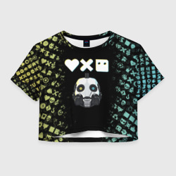 Женская футболка Crop-top 3D Love, Death and Robots Pattern