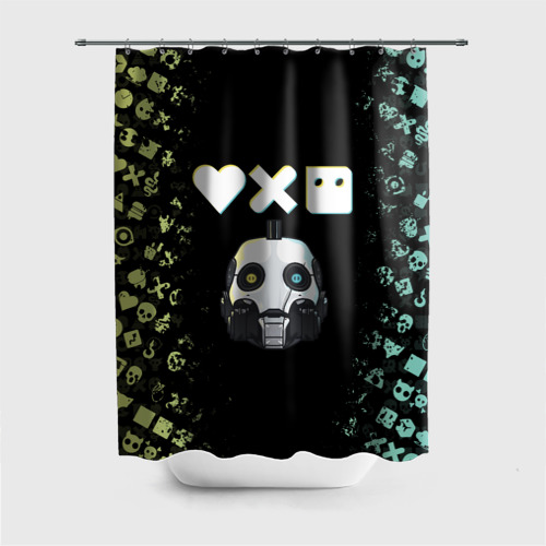 Штора 3D для ванной Love, Death and Robots Pattern