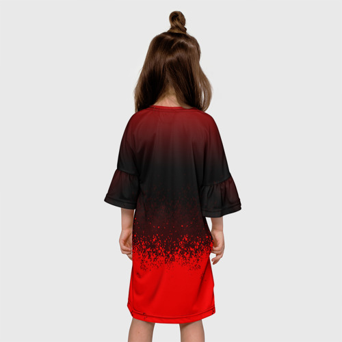Детское платье 3D с принтом Witcher blood, вид сзади #2