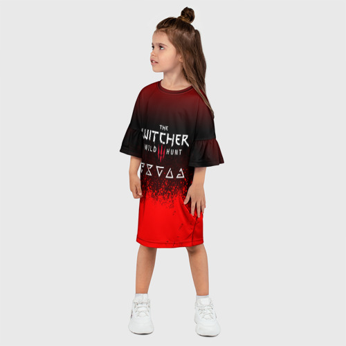 Детское платье 3D с принтом Witcher blood, фото на моделе #1