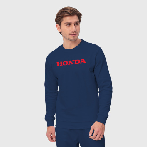 Мужской костюм хлопок Хонда красное лого, цвет темно-синий - фото 5