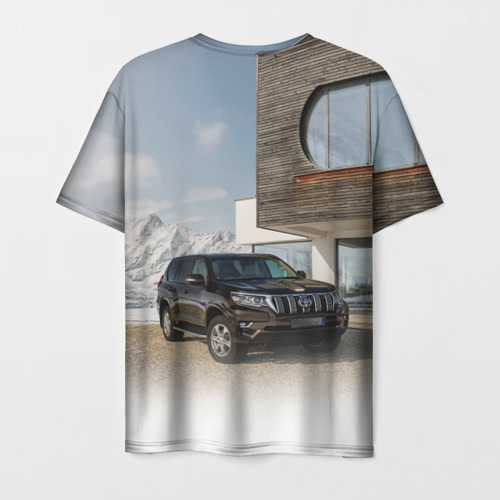 Мужская футболка 3D Тoyota Land Cruiser Prado у горного коттеджа Mountain cottage, цвет 3D печать - фото 2