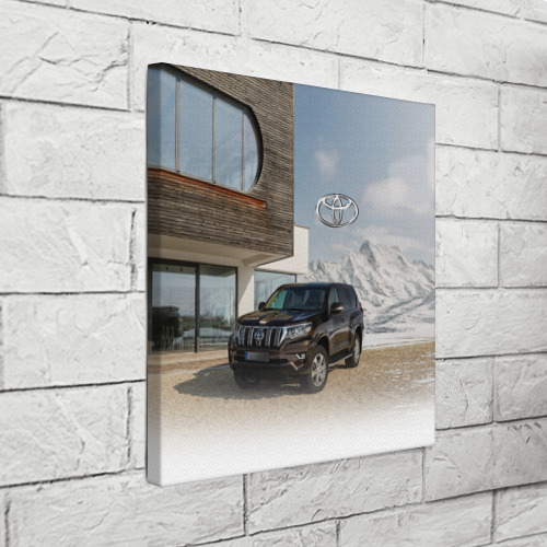 Холст квадратный Тoyota Land Cruiser Prado у горного коттеджа Mountain cottage, цвет 3D печать - фото 3