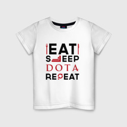 Детская футболка хлопок Надпись: Eat Sleep Dota Repeat