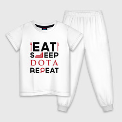 Детская пижама хлопок Надпись: Eat Sleep Dota Repeat