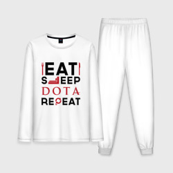 Мужская пижама с лонгсливом хлопок Надпись: Eat Sleep Dota Repeat
