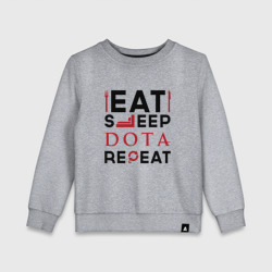 Детский свитшот хлопок Надпись: Eat Sleep Dota Repeat
