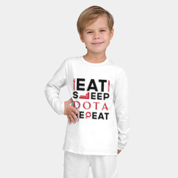 Детская пижама с лонгсливом хлопок Надпись: Eat Sleep Dota Repeat - фото 2