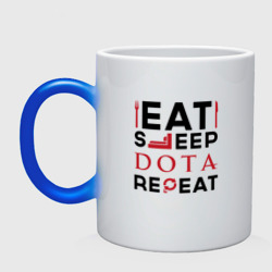 Кружка хамелеон Надпись: Eat Sleep Dota Repeat