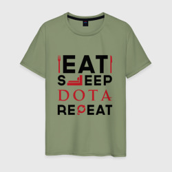 Мужская футболка хлопок Надпись: Eat Sleep Dota Repeat