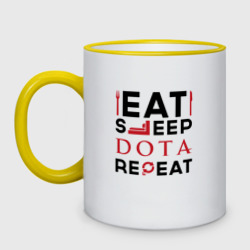 Кружка двухцветная Надпись: Eat Sleep Dota Repeat