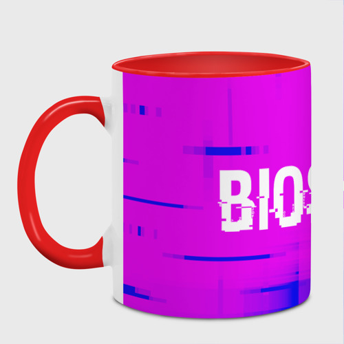 Кружка с полной запечаткой BioShock Glitch Text Effect, цвет белый + красный - фото 2