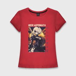 Женская футболка хлопок Slim Nier: Automata 2B