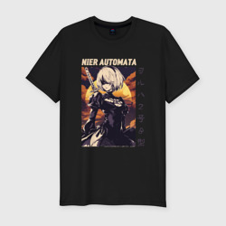 Мужская футболка хлопок Slim Nier: Automata 2B