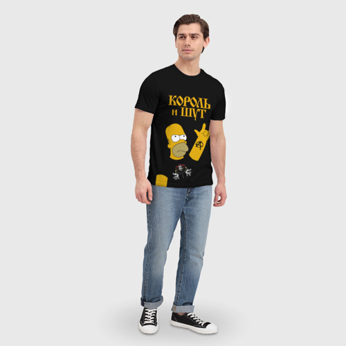 Мужская футболка 3D Король и Шут Гомер Симпсон рокер, цвет 3D печать - фото 5