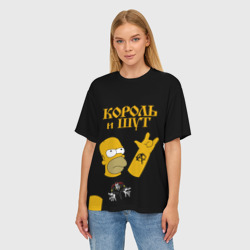 Женская футболка oversize 3D Король и Шут Гомер Симпсон рокер - фото 2