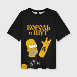 Женская футболка oversize 3D Король и Шут Гомер Симпсон рокер