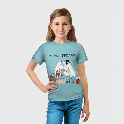 Детская футболка 3D Секреты Муми-троллей, цвет 3D печать - фото 5