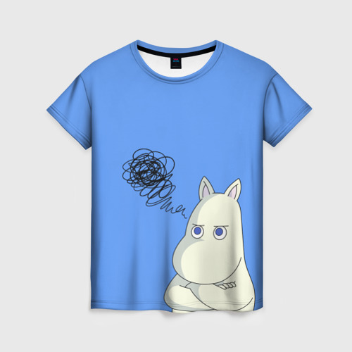 Женская футболка 3D Персонаж Муми-тролль, цвет 3D печать