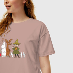 Женская футболка хлопок Oversize Персонажи Муми-Тролля - фото 2