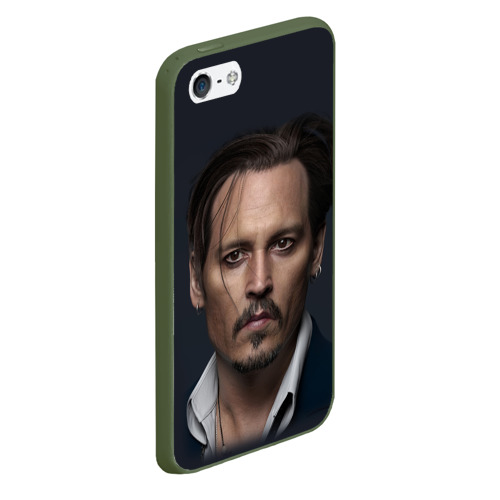 Чехол для iPhone 5/5S матовый Джонни Депп Johnny Depp, цвет темно-зеленый - фото 3