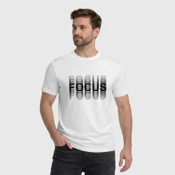 Мужская футболка хлопок Focus black - двоится пьяный расфокус - фото 2