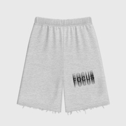 Женские шорты oversize футер хлопок Focus black - двоится пьяный расфокус