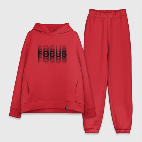 Женский костюм хлопок Oversize Focus black - двоится пьяный расфокус