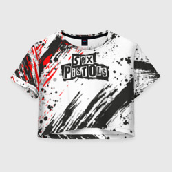 Женская футболка Crop-top 3D Sex Pistols Big Logo