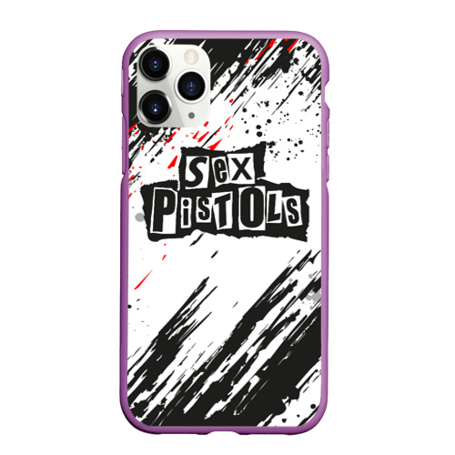 Чехол для iPhone 11 Pro Max матовый Sex Pistols Big Logo, цвет фиолетовый